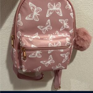 Pink butterfly backpack